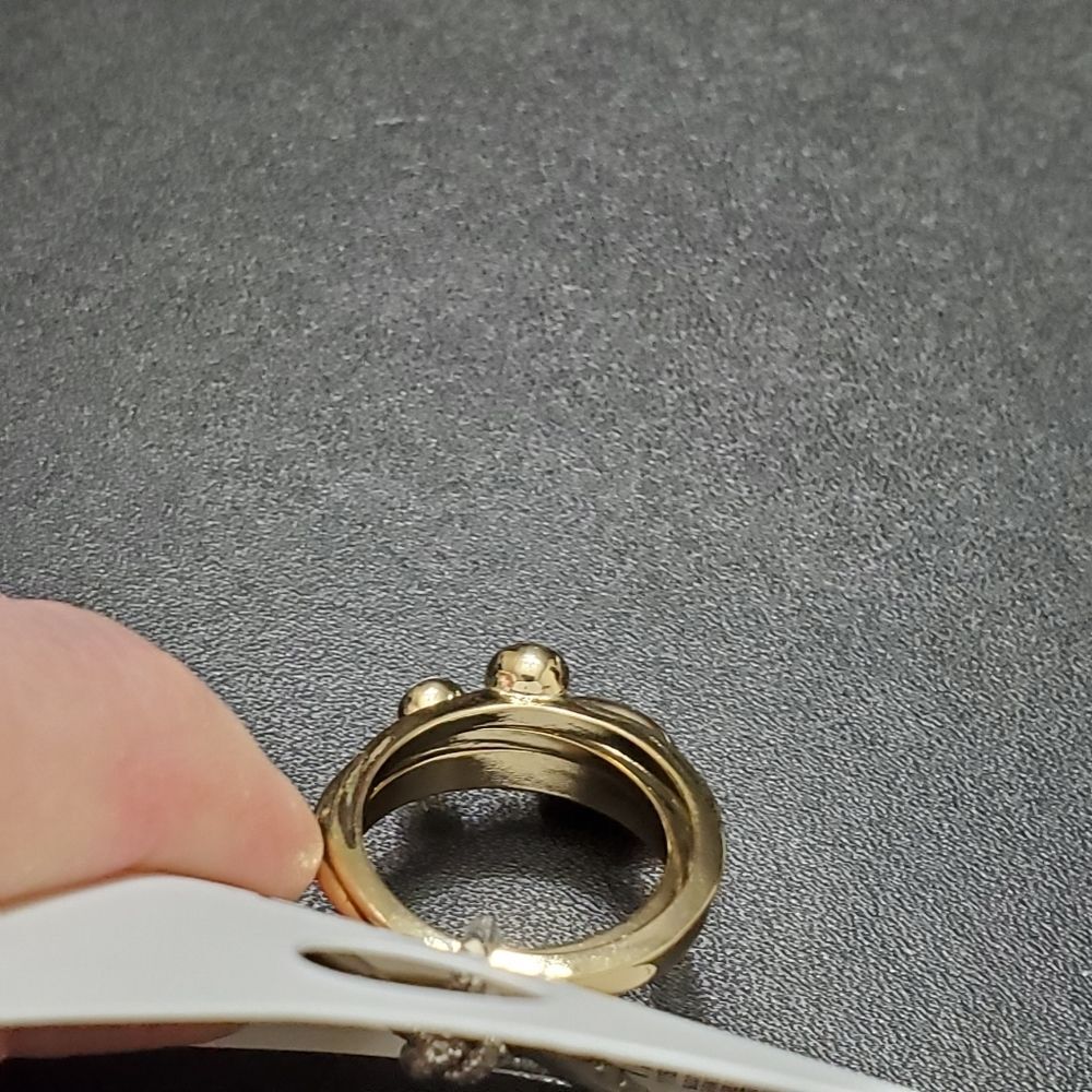 Gold Tone Stackable Ring Set Size 8.5 - image 4